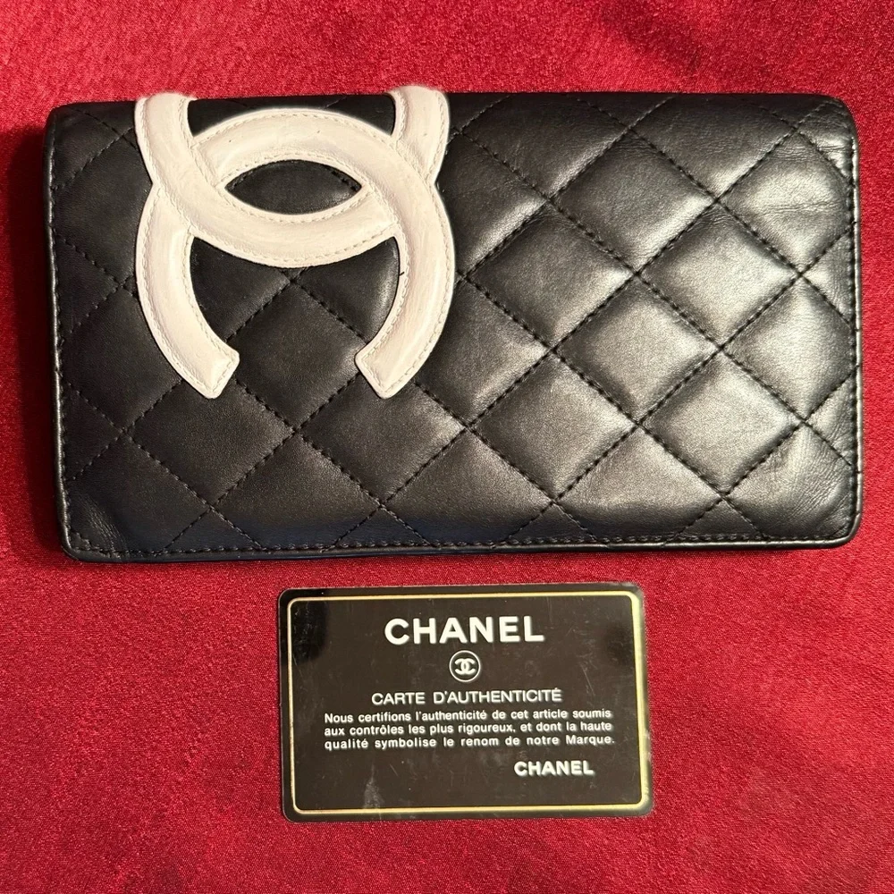 Chanel Cambon Quilted Lambskin Wallet, Black